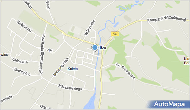 Iłża, Mostowa, mapa Iłża