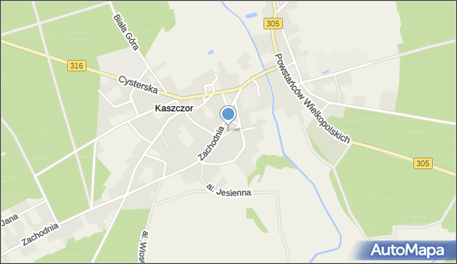 Kaszczor, Mokra, mapa Kaszczor