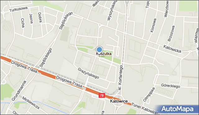 Katowice, Morcinka Gustawa, mapa Katowic