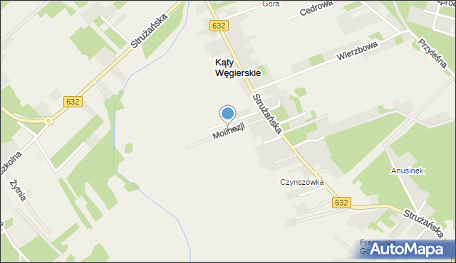 Kąty Węgierskie, Molinezji, mapa Kąty Węgierskie