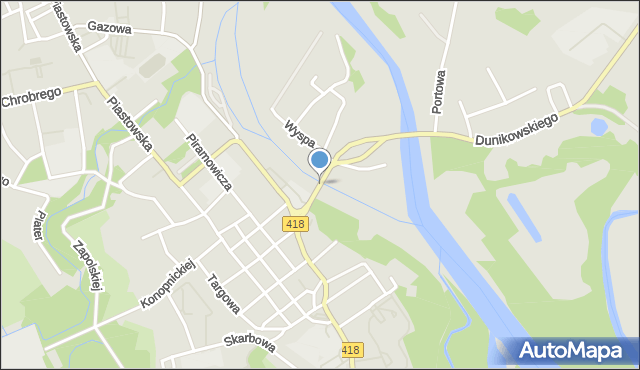 Kędzierzyn-Koźle, Most Długosza Józefa, mapa Kędzierzyna-Koźle