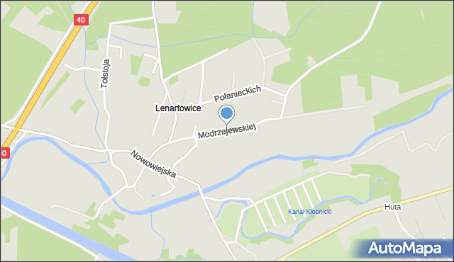 Kędzierzyn-Koźle, Modrzejewskiej Heleny, mapa Kędzierzyna-Koźle