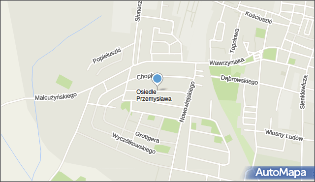 Kępno, Moniuszki Stanisława, mapa Kępno