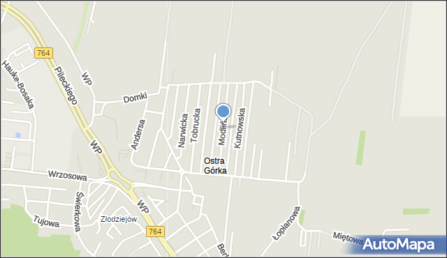 Kielce, Modlińska, mapa Kielc