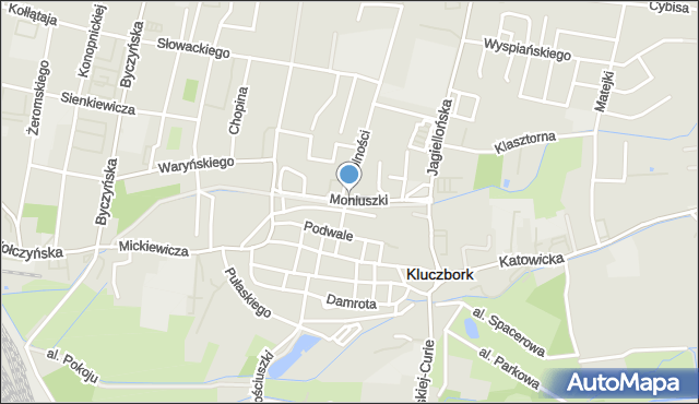 Kluczbork, Moniuszki Stanisława, mapa Kluczbork