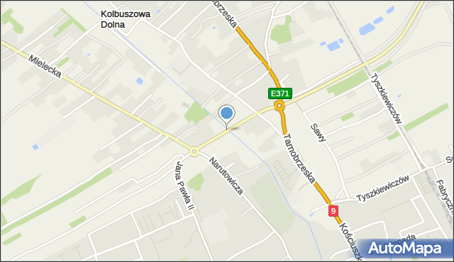 Kolbuszowa Dolna, Most Ofiar Katastrofy Smoleńskiej, mapa Kolbuszowa Dolna