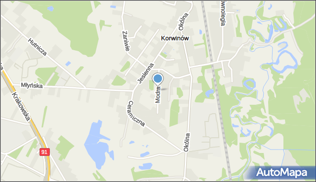 Korwinów, Modra, mapa Korwinów