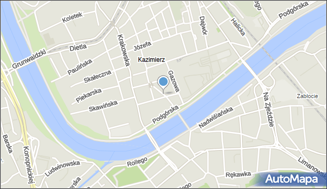 Kraków, Mostowa, mapa Krakowa