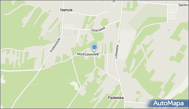 Krasnobród, Modrzewiowa, mapa Krasnobród