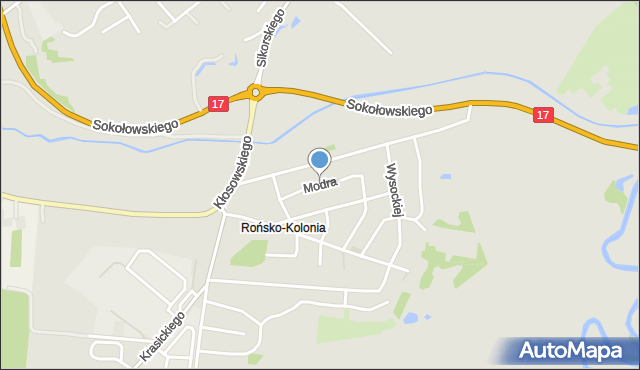Krasnystaw, Modra, mapa Krasnystaw