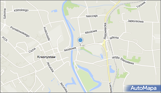 Krasnystaw, Mostowa, mapa Krasnystaw