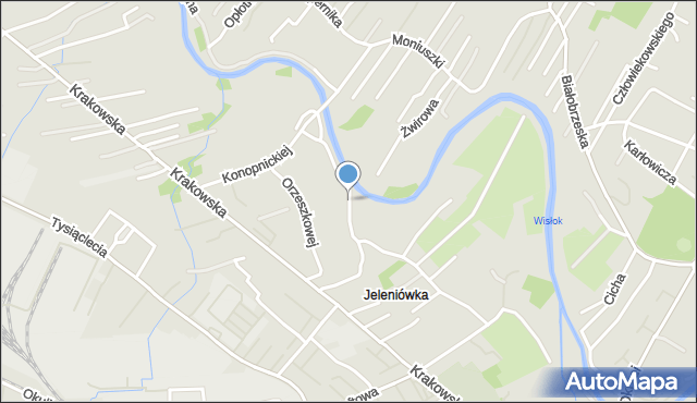 Krosno, Mostowa, mapa Krosna