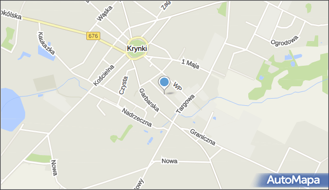 Krynki powiat sokólski, Mokra, mapa Krynki powiat sokólski