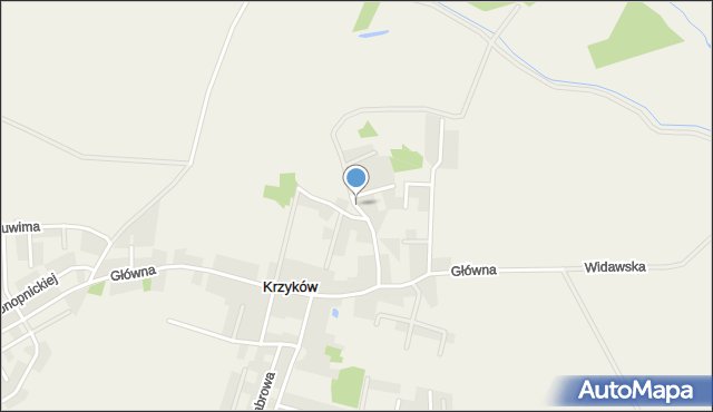 Krzyków gmina Czernica, Modrzewiowa, mapa Krzyków gmina Czernica
