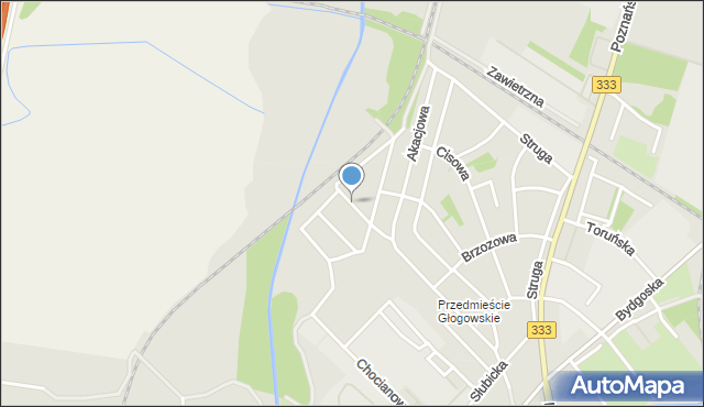 Legnica, Modrzewiowa, mapa Legnicy