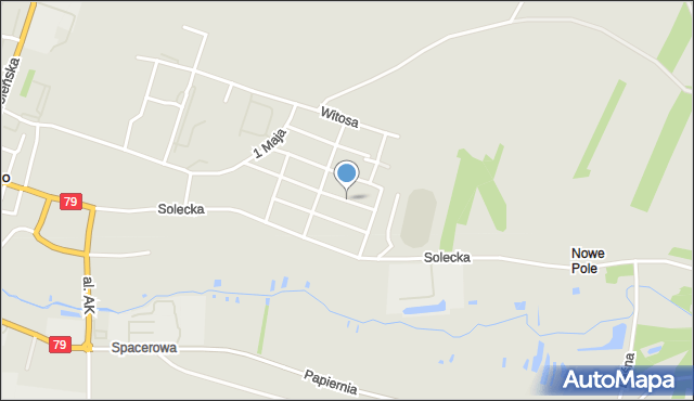 Lipsko, Modrzewiowa, mapa Lipsko