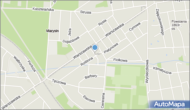 Łódź, Mosiężna, mapa Łodzi