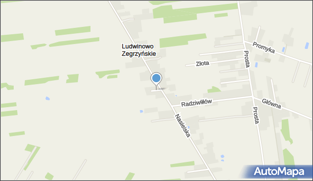 Ludwinowo Zegrzyńskie, Morelowa, mapa Ludwinowo Zegrzyńskie