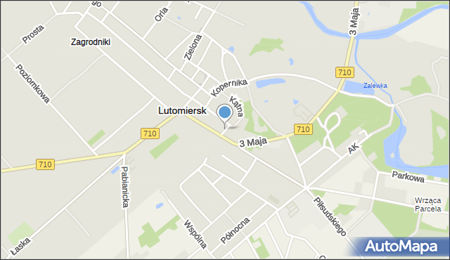 Lutomiersk, Moniuszki Stanisława, mapa Lutomiersk