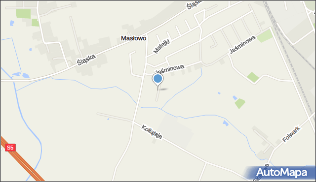 Masłowo gmina Rawicz, Modrzewiowa, mapa Masłowo gmina Rawicz