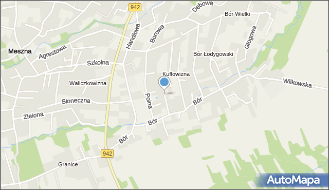 Meszna gmina Wilkowice, Modra, mapa Meszna gmina Wilkowice
