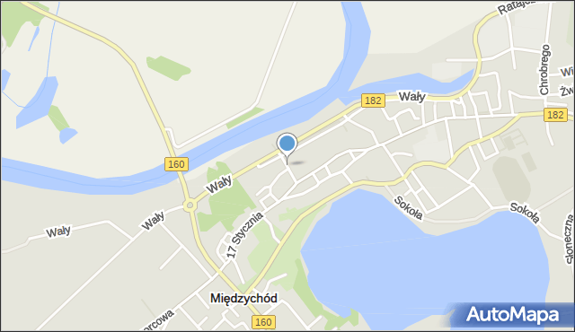 Międzychód, Mostowa, mapa Międzychód