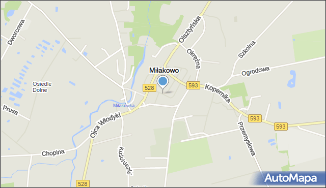 Miłakowo, Morąska, mapa Miłakowo