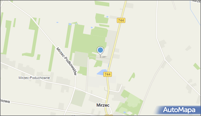 Mirzec, Modrzewiowa, mapa Mirzec