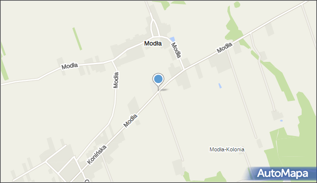 Modła gmina Rzgów, Modła, mapa Modła gmina Rzgów