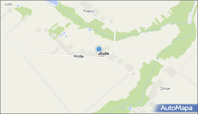 Modła gmina Słupia, Modła, mapa Modła gmina Słupia