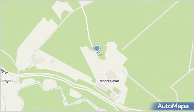 Modrzejewo gmina Czersk, Modrzejewo, mapa Modrzejewo gmina Czersk