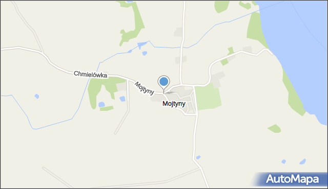 Mojtyny gmina Biskupiec, Mojtyny, mapa Mojtyny gmina Biskupiec