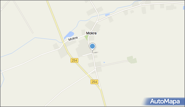 Mokre gmina Dąbrowa, Mokre, mapa Mokre gmina Dąbrowa