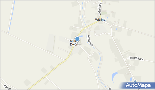 Mokry Dwór gmina Pruszcz Gdański, Mokry Dwór, mapa Mokry Dwór gmina Pruszcz Gdański