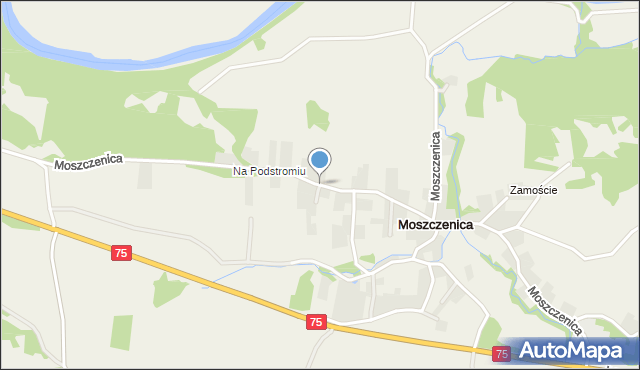 Moszczenica gmina Bochnia, Moszczenica, mapa Moszczenica gmina Bochnia