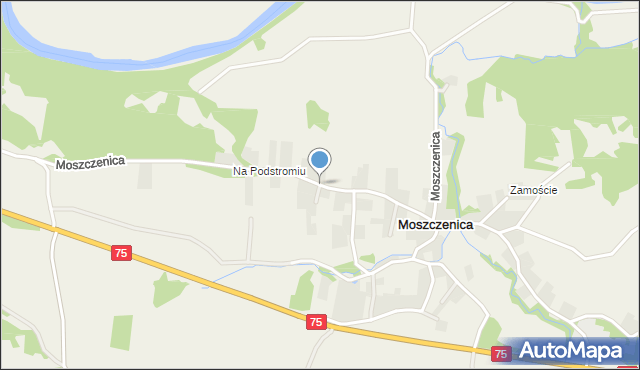 Moszczenica gmina Bochnia, Moszczenica, mapa Moszczenica gmina Bochnia