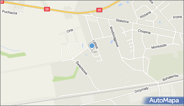 Nakło nad Notecią, Modrzewiowa, mapa Nakło nad Notecią