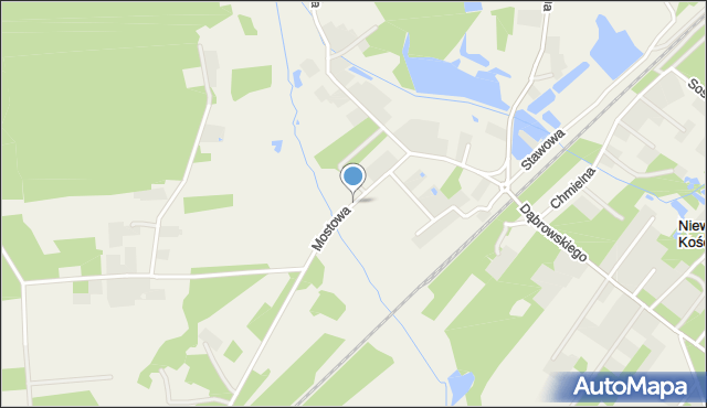 Niewodnica Kościelna, Mostowa, mapa Niewodnica Kościelna