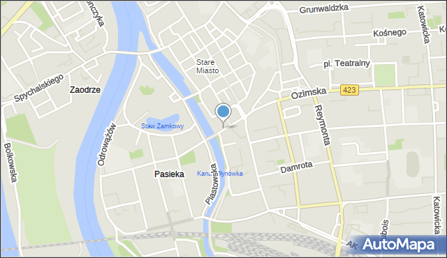 Opole, Mozarta Wolfganga Amadeusza, mapa Opola