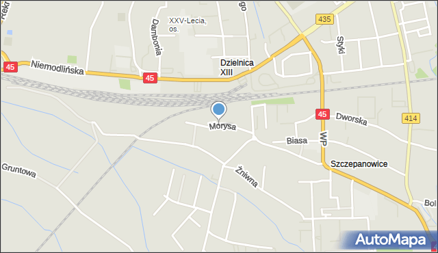 Opole, Morysa Roberta, mapa Opola