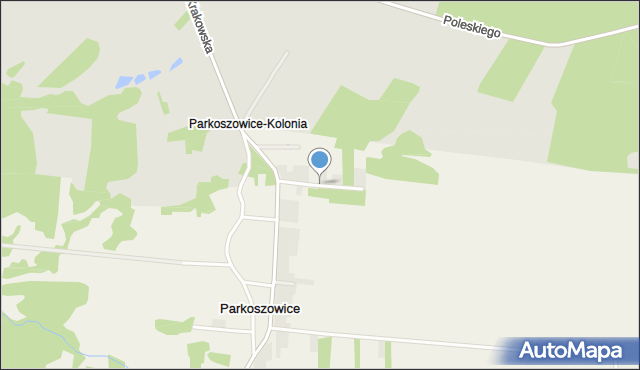 Parkoszowice gmina Włodowice, Morska, mapa Parkoszowice gmina Włodowice