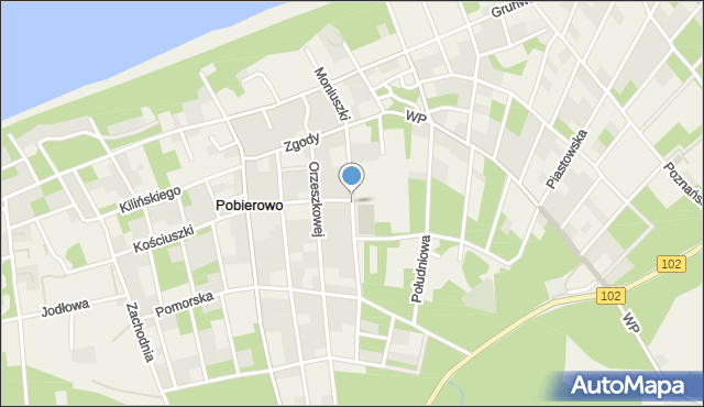 Pobierowo, Moniuszki Stanisława, mapa Pobierowo