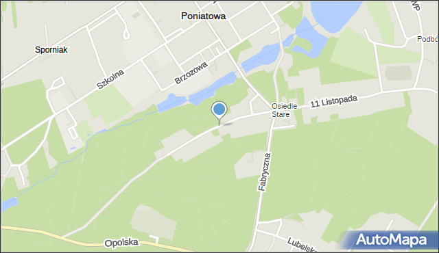 Poniatowa powiat opolski, Modrzewiowa, mapa Poniatowa powiat opolski