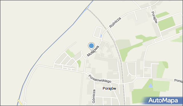 Porajów, Mostowa, mapa Porajów