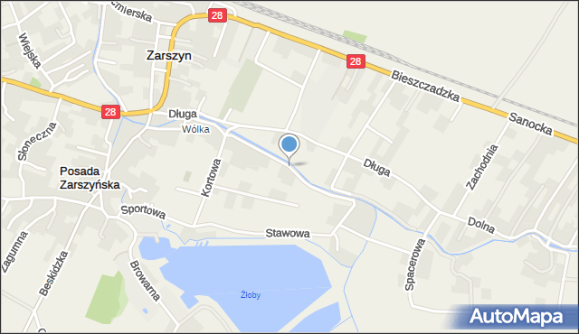 Posada Zarszyńska, Modrzewiowa, mapa Posada Zarszyńska