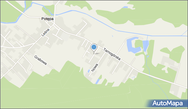 Potępa, Mokra, mapa Potępa