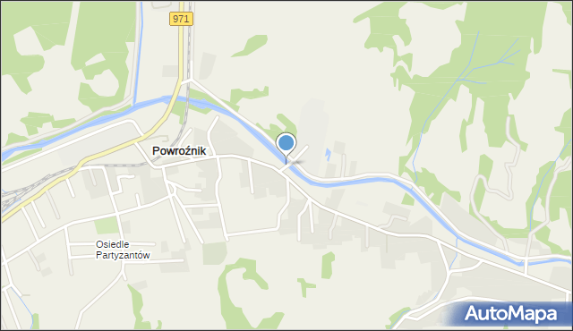 Powroźnik, Most Zwycięstwa, mapa Powroźnik