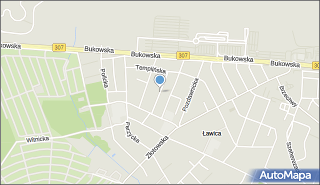 Poznań, Moryńska, mapa Poznania