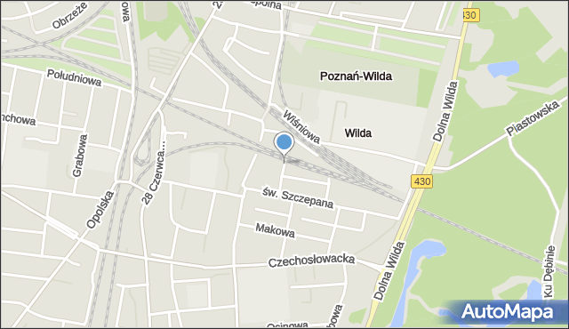 Poznań, Modrakowa, mapa Poznania