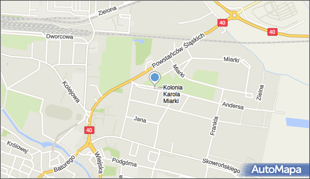 Prudnik, Monte Cassino, mapa Prudnik